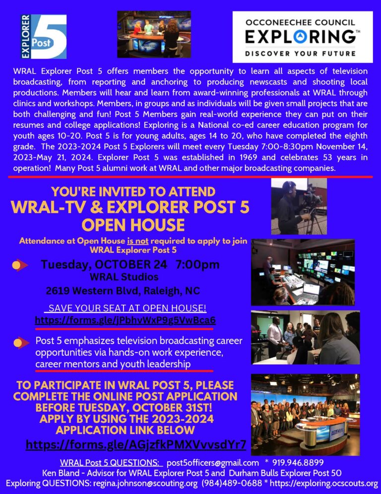 WRAL-TV Explorer Post 5 - OPEN HOUSE